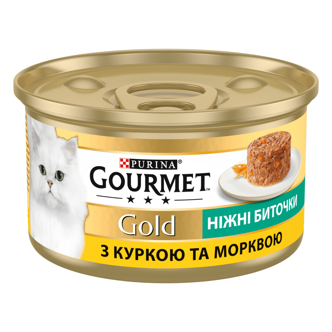 Вологий корм для котів Purina Gourmet Gold Ніжні биточки з куркою і морквою