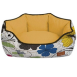 Лежак для собак Croci Cozy Flo, овальный, оранж/цветы