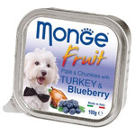 Вологий корм для собак Monge Fruit Turkey & Blueberry