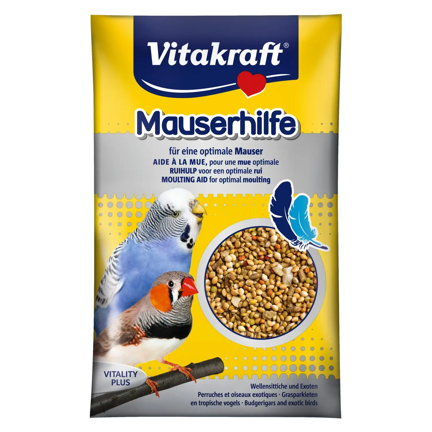 Вітаміни для хвилястих папуг та екзотичних птахів Vitakraft Mauserhilfe насіння