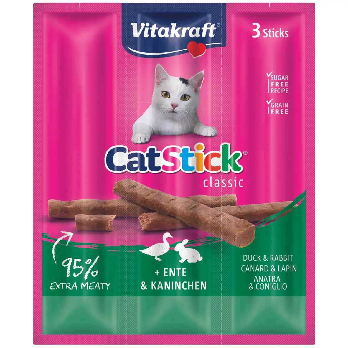 Ласощі для котів Vitakraft м'ясні палички качка та кролик