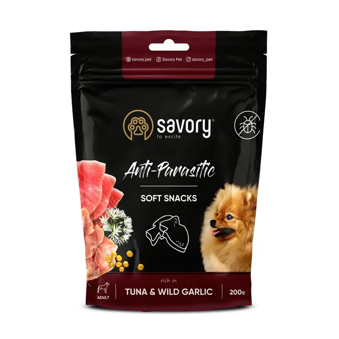 Лакомства для собак Savory Anti-Parasitic Soft Snacks Tuna & Wild Garlic