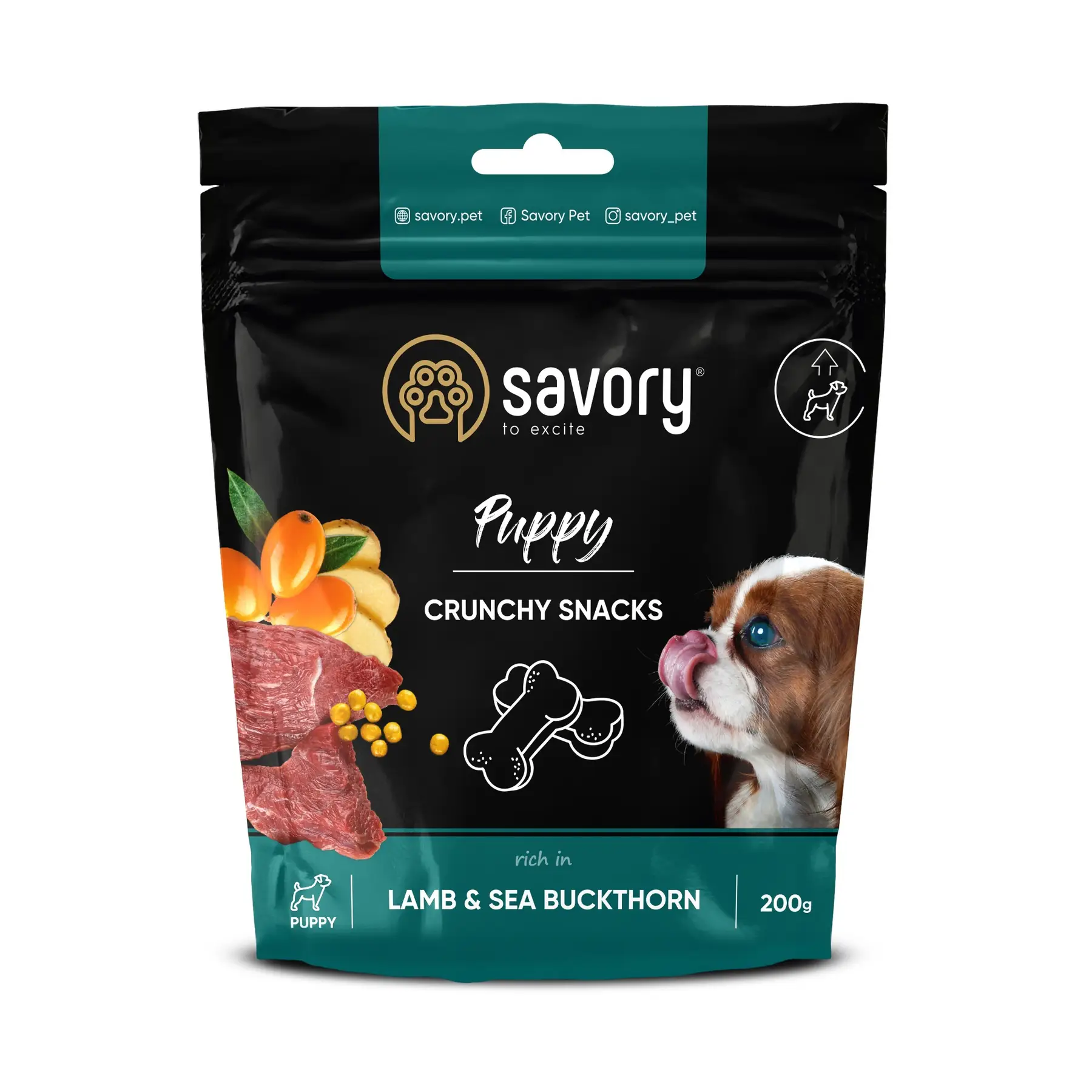 Лакомства для цуценят Savory Puppy Crunchy Snacks Lamb & Sea Buckthorn