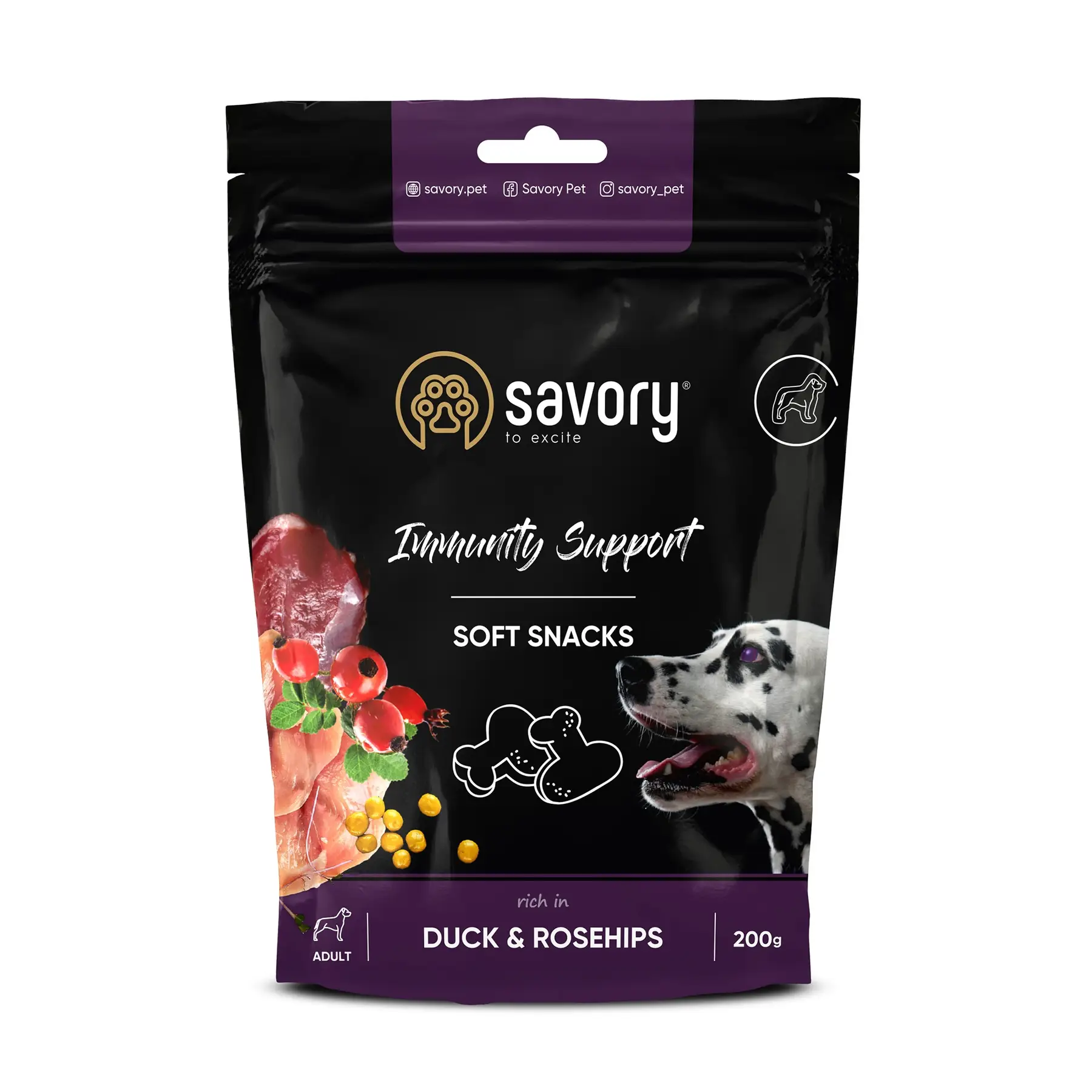 Лакомства для собак Savory Immunity Support Soft Snacks Duck & Rosehips