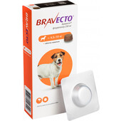 Жувальна таблетка від бліх та кліщів Bravecto для собак вагою від 4,5 до 10 кг