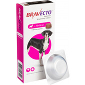 Жевательная таблетка от блох и клещей Bravecto для собак весом от 40 до 56 кг