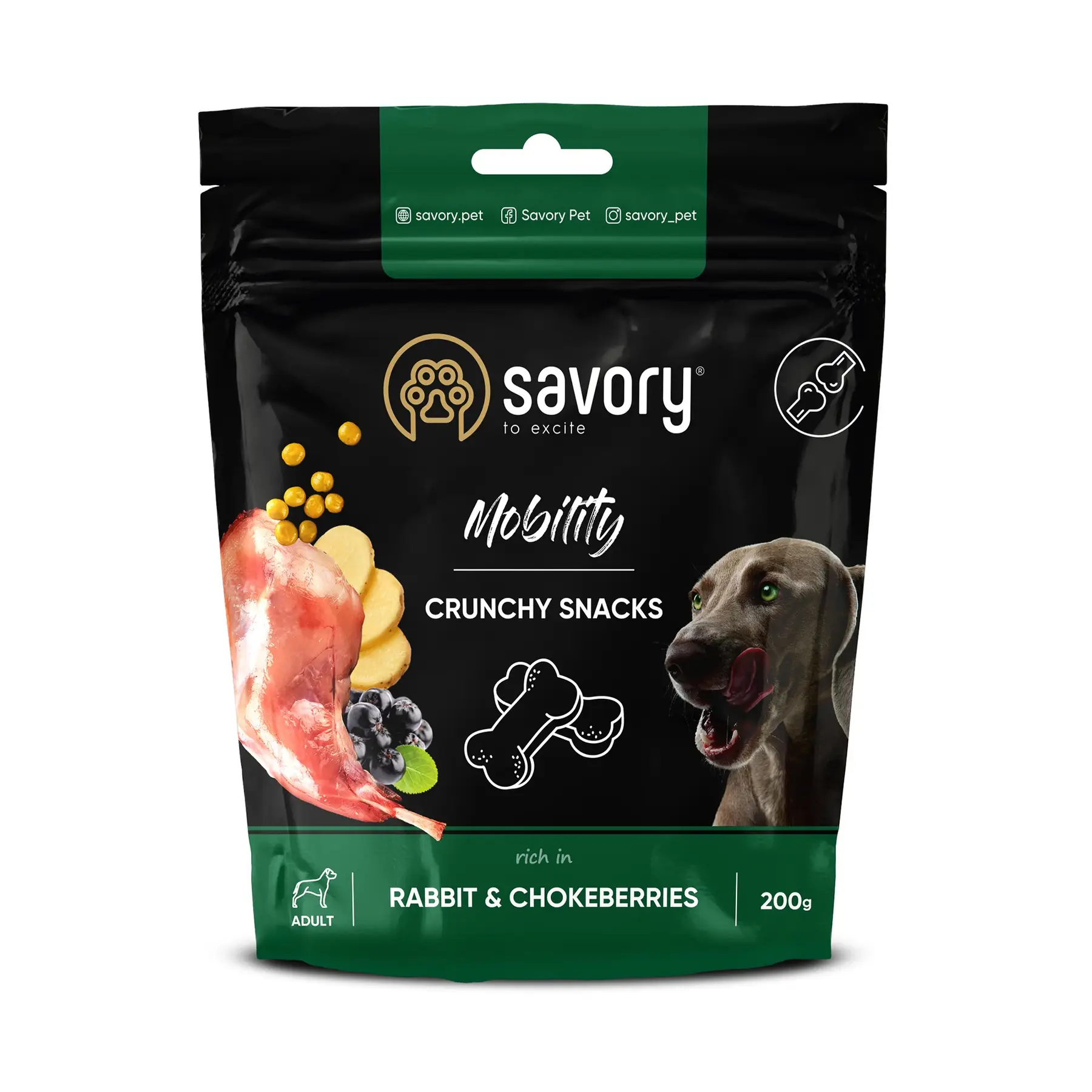 Лакомства для собак Savory Mobility Crunchy Snacks Rabbit & Chokeberries